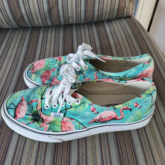 Vans Women's Tropical Print Sneakers - Green and Pink - Picture 3 of 4